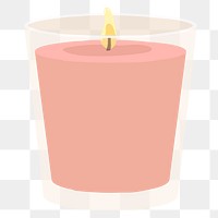 Candle png sticker, home decor illustration, transparent background