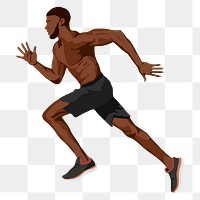 Fast man sprinting png sticker, transparent background