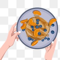 Pancake breakfast png sticker, aesthetic illustration