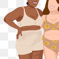 Curvy women png sticker, transparent background