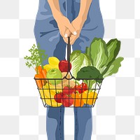 Vegetable shopping png sticker, realistic illustration, transparent background