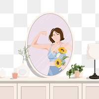 Self love png sticker, aesthetic illustration