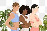 Empowered women png border, aesthetic illustration