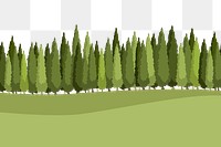 Green forest png border, transparent background, aesthetic illustration