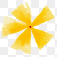 Yellow flower png sticker, watercolor design, transparent background