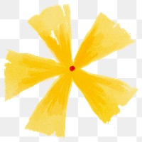 Yellow flower png sticker, watercolor design, transparent background