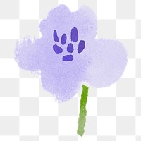 Cute flower png sticker, watercolor design, transparent background