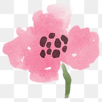 Poppy flower png sticker, watercolor design, transparent background