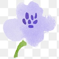 Violet flower png sticker, watercolor design, transparent background