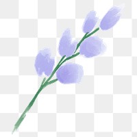 Purple flower png sticker, watercolor design, transparent background