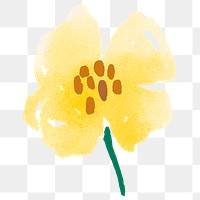 Buttercup flower png sticker, watercolor design, transparent background