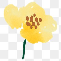 Buttercup flower png sticker, watercolor design, transparent background