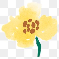 Buttercup flower png sticker, watercolor design, transparent background