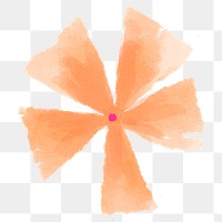 Orange flower png sticker, watercolor design, transparent background