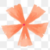 Orange flower png sticker, watercolor design, transparent background