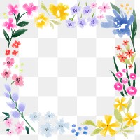 Spring flower png frame, transparent background