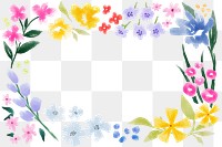 Summer flower png frame, transparent background