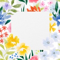 Aesthetic flower png frame, transparent background