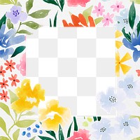 Summer flower png frame, transparent background