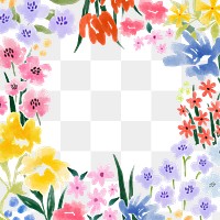 Spring flower png frame, transparent background
