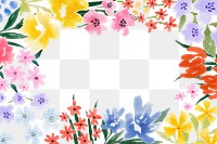 Summer flower png frame, transparent background