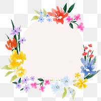 Flower png note border frame, transparent background