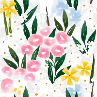 Colorful flower png seamless pattern, floral transparent background