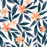 Tropical png seamless pattern, floral watercolor transparent background