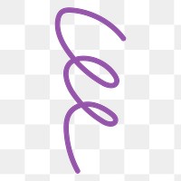 Purple scribble png line clipart, doodle art element on transparent background