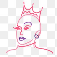 Drag queen png portrait clipart, gay pride illustration on transparent background