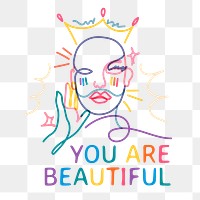 Drag queen png sticker, LGBTQ celebration on transparent background