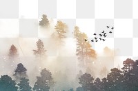 Glitter forest png, transparent background, nature watercolor design