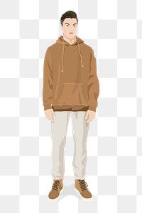 Casual man png sticker illustration, transparent background