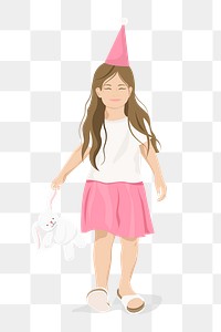 Kids party girl png sticker illustration, transparent background