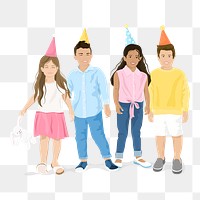 Kids party png sticker illustration, transparent background