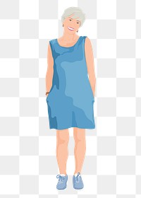 Cool mature woman png sticker illustration, transparent background