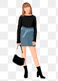 Cool girl png sticker illustration, transparent background