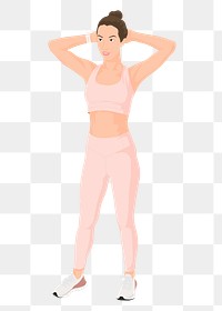 Yoga woman png sticker illustration, transparent background