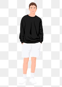 Casual man png sticker illustration, transparent background