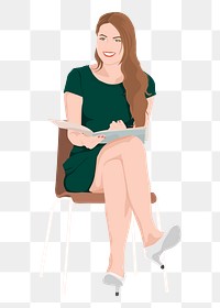 Career woman png sticker illustration, transparent background