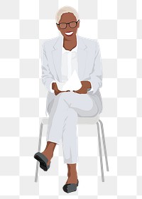 Happy businesswoman png sticker illustration, transparent background
