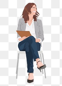 Career woman png sticker illustration, transparent background