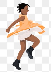 African American girl png sticker illustration, transparent background