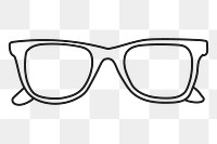 Eye-glasses png sticker, accessory doodle line art on transparent background
