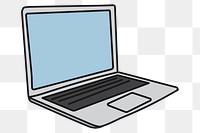 Laptop png sticker, digital device doodle on transparent background