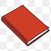 Red book png sticker, education doodle on transparent background