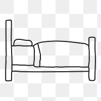 Bed png sticker, furniture, transparent background