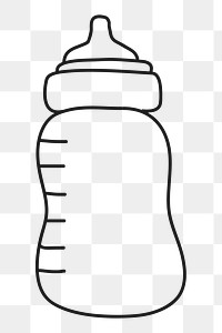 Feeding bottle png sticker, baby object, transparent background