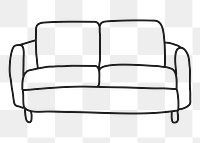 Sofa png sticker, living room, transparent background