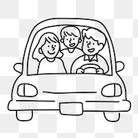 Family traveling png sticker, road trip, transparent background